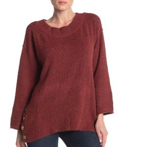 Democracy Side Button Boatneck Sweater